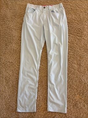 Redvanly Light Blue Stretch Performance Pull-on Golf Pants Trousers, Mens S